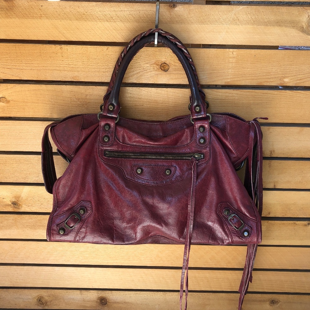 SOLD. Balenciaga Classic City Bag- Wine/Burgandy